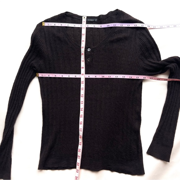 MANRICO CASHMERE SILK CREW NECK SWEATER BUTTON BROWN CABLE KNIT - Picture 12 of 15